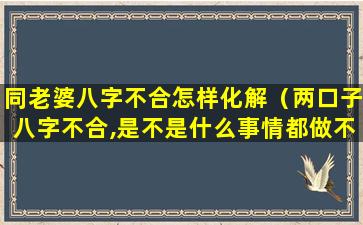 同老婆八字不合怎样化解（两口子八字不合,是不是什么事情都做不好）