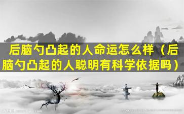 后脑勺凸起的人命运怎么样（后脑勺凸起的人聪明有科学依据吗）