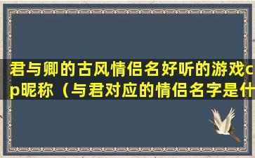 君与卿的古风情侣名好听的游戏cp昵称（与君对应的情侣名字是什么）