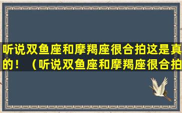 听说双鱼座和摩羯座很合拍这是真的！（听说双鱼座和摩羯座很合拍这是真的嘛）