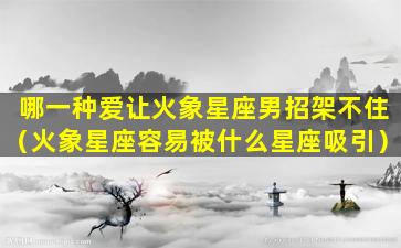 哪一种爱让火象星座男招架不住（火象星座容易被什么星座吸引）