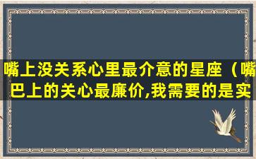 嘴上没关系心里最介意的星座（嘴巴上的关心最廉价,我需要的是实实在在的帮助）