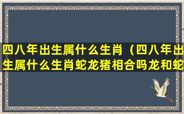 四八年出生属什么生肖（四八年出生属什么生肖蛇龙猪相合吗龙和蛇桢令吗）