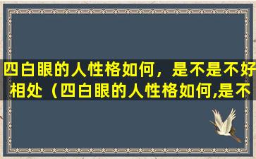 四白眼的人性格如何，是不是不好相处（四白眼的人性格如何,是不是不好相处）