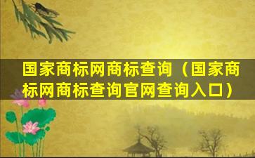 国家商标网商标查询（国家商标网商标查询官网查询入口）