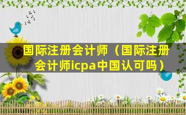 国际注册会计师（国际注册会计师icpa中国认可吗）