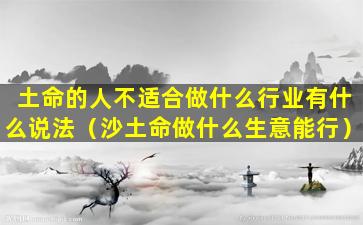 土命的人不适合做什么行业有什么说法（沙土命做什么生意能行）