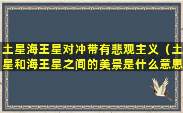 土星海王星对冲带有悲观主义（土星和海王星之间的美景是什么意思）