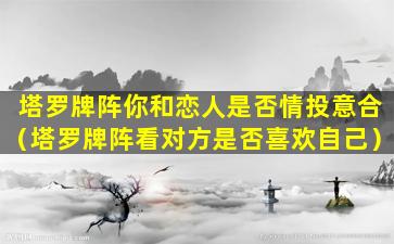 塔罗牌阵你和恋人是否情投意合（塔罗牌阵看对方是否喜欢自己）