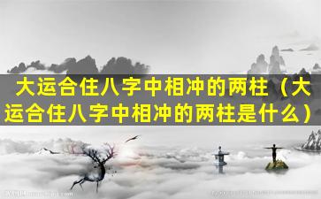 大运合住八字中相冲的两柱（大运合住八字中相冲的两柱是什么）