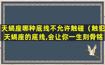 天蝎座哪种底线不允许触碰（触犯天蝎座的底线,会让你一生刻骨铭心）