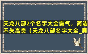 天龙八部2个名字大全霸气，简洁不失高贵（天龙八部名字大全_男生,女生天龙八部游戏名字霸气...）