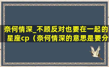 奈何情深_不顾反对也要在一起的星座cp（奈何情深的意思是要分手吗）