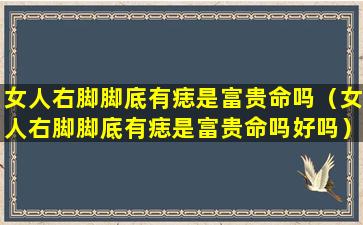 女人右脚脚底有痣是富贵命吗（女人右脚脚底有痣是富贵命吗好吗）