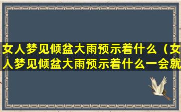 女人梦见倾盆大雨预示着什么（女人梦见倾盆大雨预示着什么一会就唐河了）