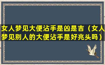 女人梦见大便沾手是凶是吉（女人梦见别人的大便沾手是好兆头吗）