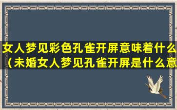 女人梦见彩色孔雀开屏意味着什么（未婚女人梦见孔雀开屏是什么意思）