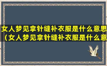 女人梦见拿针缝补衣服是什么意思（女人梦见拿针缝补衣服是什么意思周公解梦）