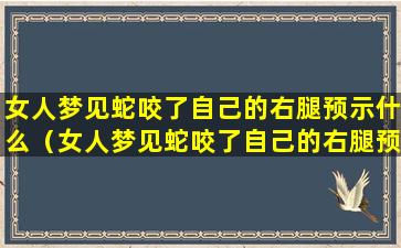 女人梦见蛇咬了自己的右腿预示什么（女人梦见蛇咬了自己的右腿预示什么意思）