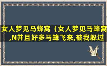 女人梦见马蜂窝（女人梦见马蜂窝,N并且好多马蜂飞来,被我躲过了）