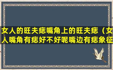 女人的旺夫痣嘴角上的旺夫痣（女人嘴角有痣好不好呢嘴边有痣象征什么）