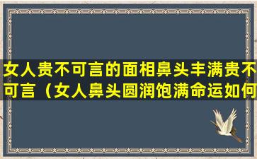 女人贵不可言的面相鼻头丰满贵不可言（女人鼻头圆润饱满命运如何）