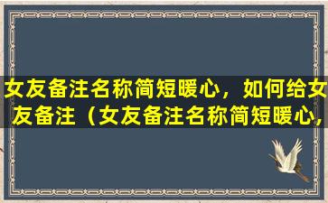 女友备注名称简短暖心，如何给女友备注（女友备注名称简短暖心,如何给女友备注）