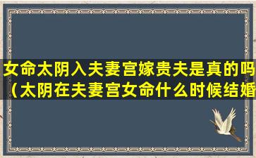 女命太阴入夫妻宫嫁贵夫是真的吗（太阴在夫妻宫女命什么时候结婚）