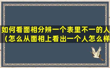 如何看面相分辨一个表里不一的人（怎么从面相上看出一个人怎么样）