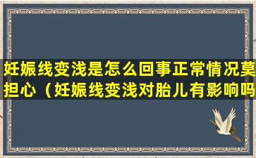 妊娠线变浅是怎么回事正常情况莫担心（妊娠线变浅对胎儿有影响吗）