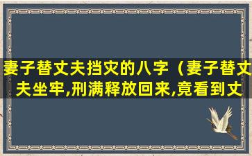 妻子替丈夫挡灾的八字（妻子替丈夫坐牢,刑满释放回来,竟看到丈夫另娶了富家）