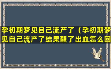 孕初期梦见自己流产了（孕初期梦见自己流产了结果醒了出血怎么回事）