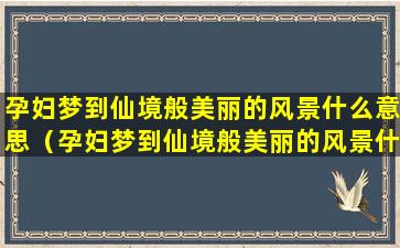 孕妇梦到仙境般美丽的风景什么意思（孕妇梦到仙境般美丽的风景什么意思呀）