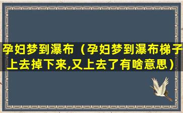 孕妇梦到瀑布（孕妇梦到瀑布梯子上去掉下来,又上去了有啥意思）