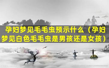 孕妇梦见毛毛虫预示什么（孕妇梦见白色毛毛虫是男孩还是女孩）