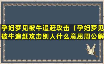 孕妇梦见被牛追赶攻击（孕妇梦见被牛追赶攻击别人什么意思周公解梦）