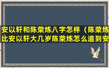 安以轩和陈荣炼八字怎样（陈荣炼比安以轩大几岁陈荣炼怎么追到安以轩的）