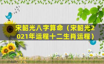 宋韶光八字算命（宋韶光2021年运程十二生肖运程）