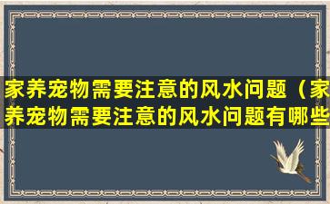 家养宠物需要注意的风水问题（家养宠物需要注意的风水问题有哪些）