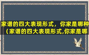 家谱的四大表现形式，你家是哪种（家谱的四大表现形式,你家是哪种）