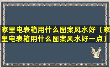 家里电表箱用什么图案风水好（家里电表箱用什么图案风水好一点）