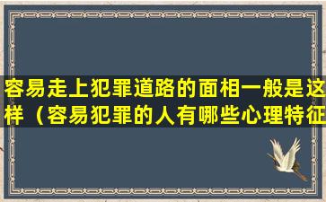 容易走上犯罪道路的面相一般是这样（容易犯罪的人有哪些心理特征）