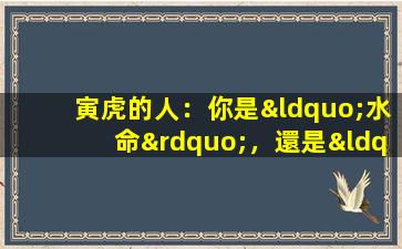 寅虎的人：你是“水命”，還是“火命”（属虎水命什么意思）