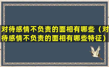 对待感情不负责的面相有哪些（对待感情不负责的面相有哪些特征）