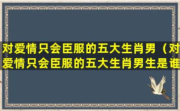 对爱情只会臣服的五大生肖男（对爱情只会臣服的五大生肖男生是谁）