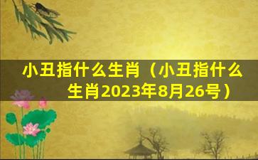 小丑指什么生肖（小丑指什么生肖2023年8月26号）