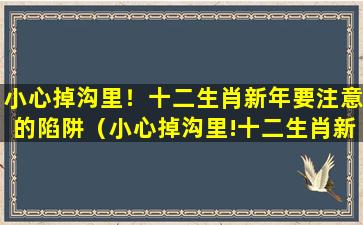 小心掉沟里！十二生肖新年要注意的陷阱（小心掉沟里!十二生肖新年要注意的陷阱）