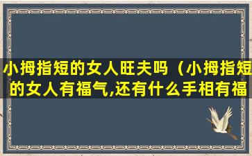 小拇指短的女人旺夫吗（小拇指短的女人有福气,还有什么手相有福气）