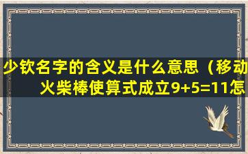 少钦名字的含义是什么意思（移动火柴棒使算式成立9+5=11怎么做）