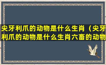 尖牙利爪的动物是什么生肖（尖牙利爪的动物是什么生肖六畜的动物）